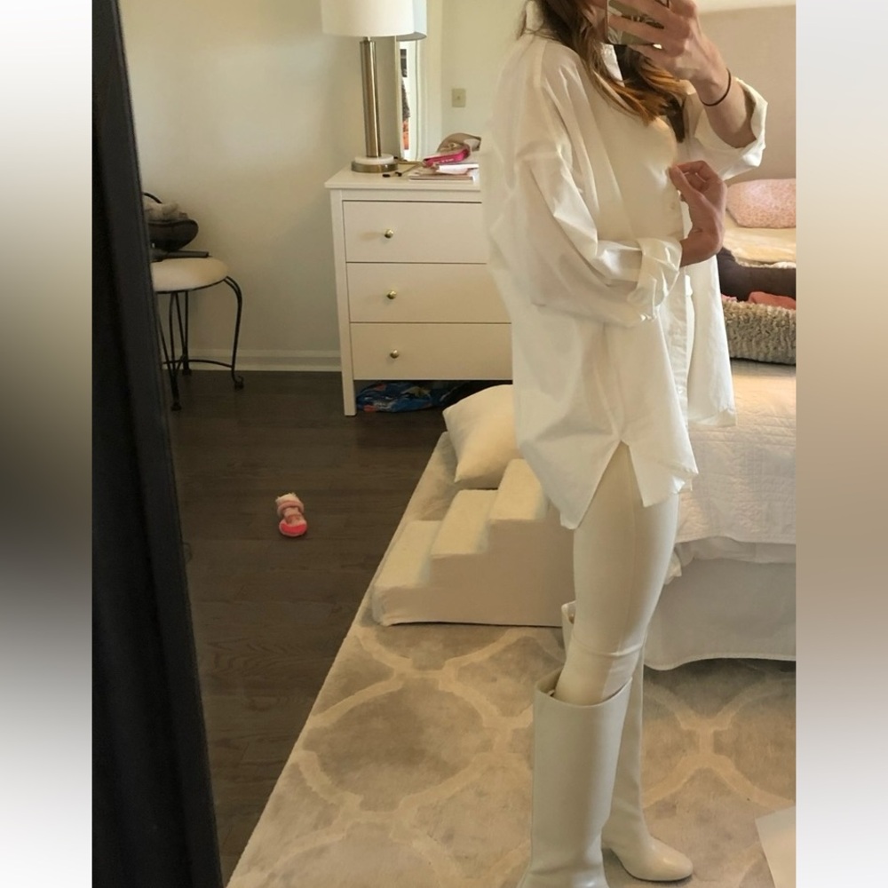 Zara oversized off-white button up shirt